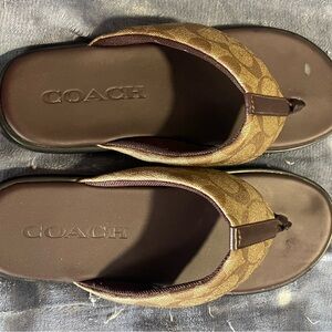 Coach Tan and Brown Slip-On Shoes